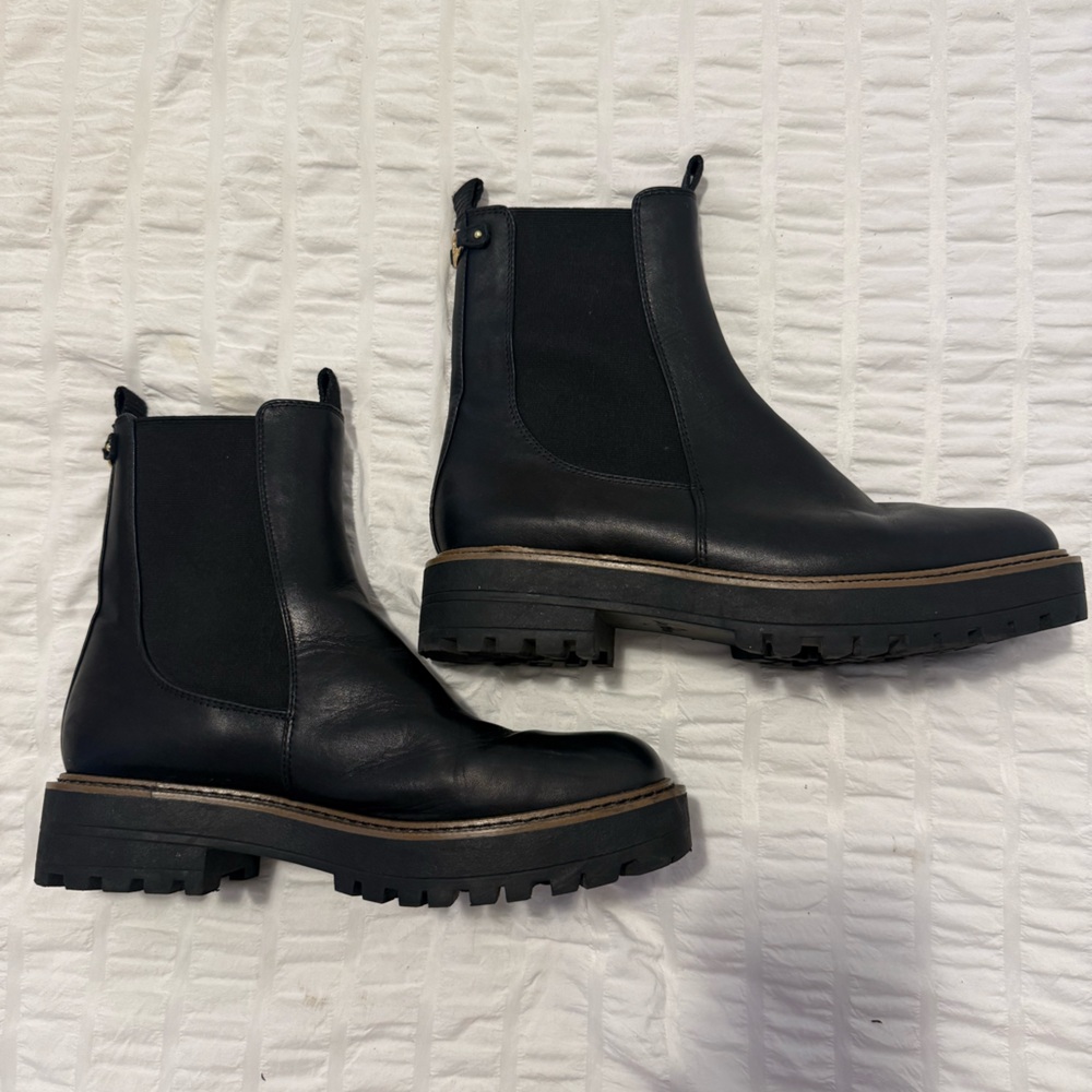 Black Leather Chelsea Boots-Sam Edelman